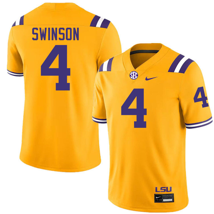 Bradyn Swinson LSU Tigers Jersey,Louisiana State University Tigers Football Jersey-Gold